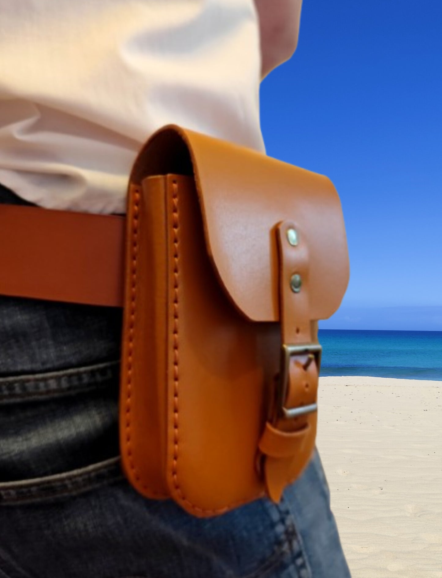 Handmade leather belt bag-0