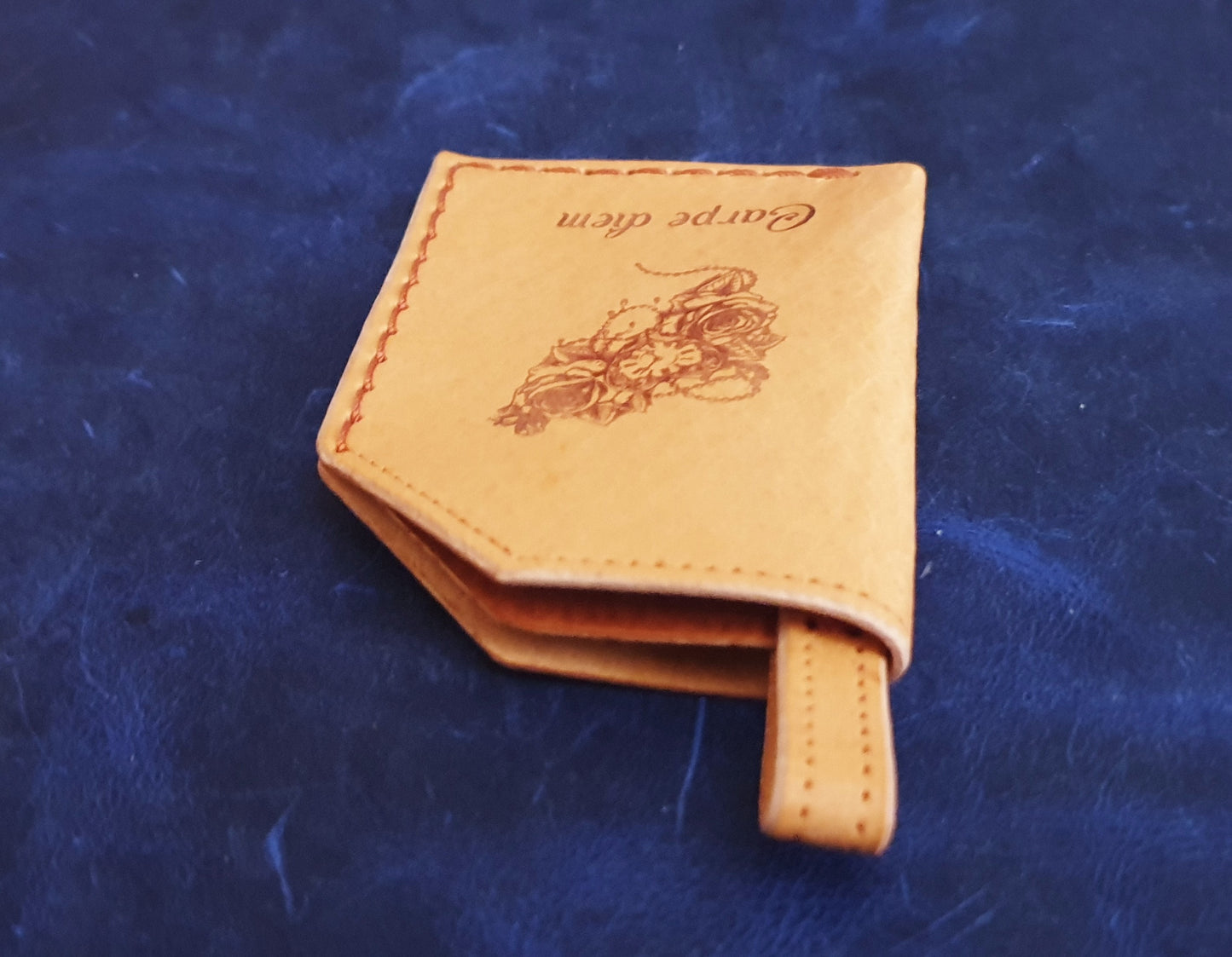 Carpe diem (Seize the day). Leather key chain Card holder-6