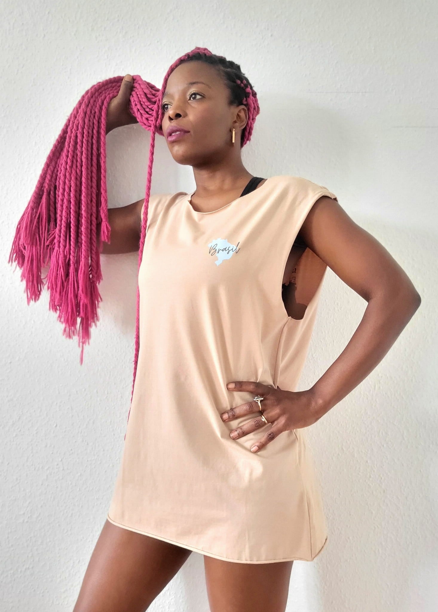Sleeveless T-shirt BRASIL Sand-3